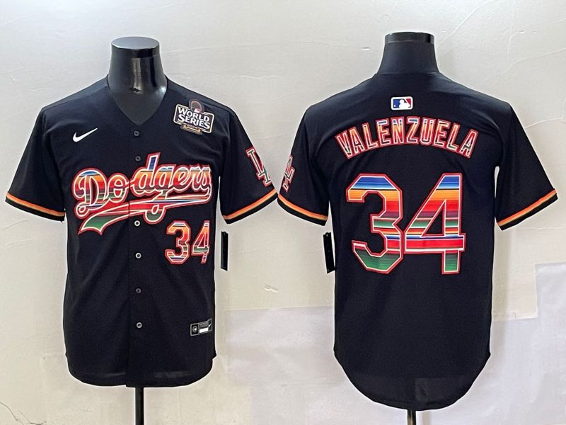 Men Los Angeles Dodgers 34 Valenzuela Black Game 2025 Nike MLB Jersey style 4103